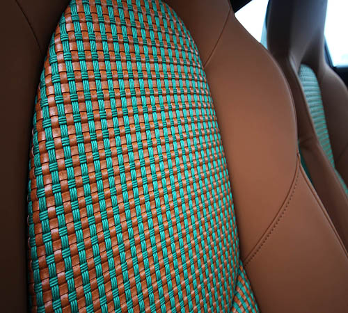 bentley continental purple quilted interior with logo
